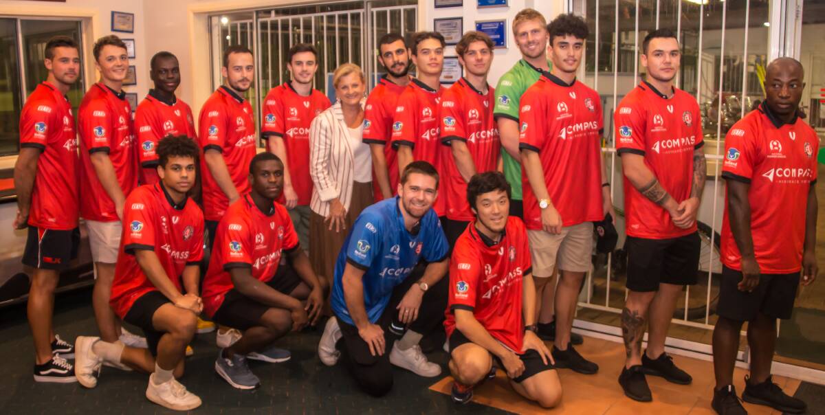 EXCITEMENT BUILDING: The first team were geared up and ready to go at the season launch on Friday. They will play Brisbane City in their opening match of the season. Photo: Ray Gardner