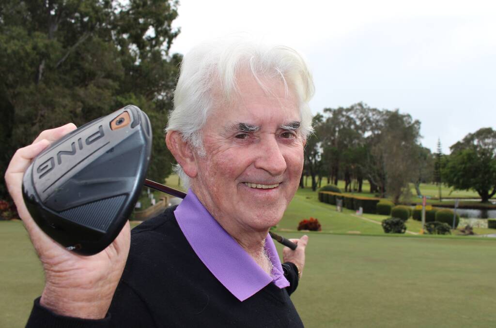 BIG SWING: Len Beck scored 73 to crack his age in a golf tournament at Redland Bay Golf Club last week. Photo: Jordan Crick