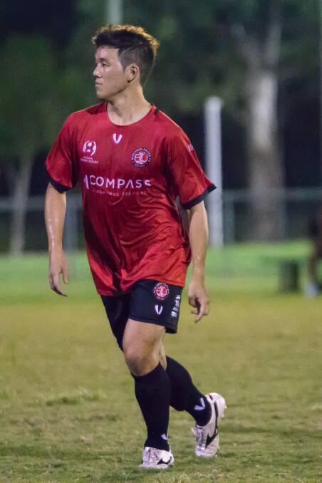 TALISMAN: Shuto Kuboyama was on the score sheet again for Redlands United in their final pre-season game against Wolves FC. Photo: Ray Gardner