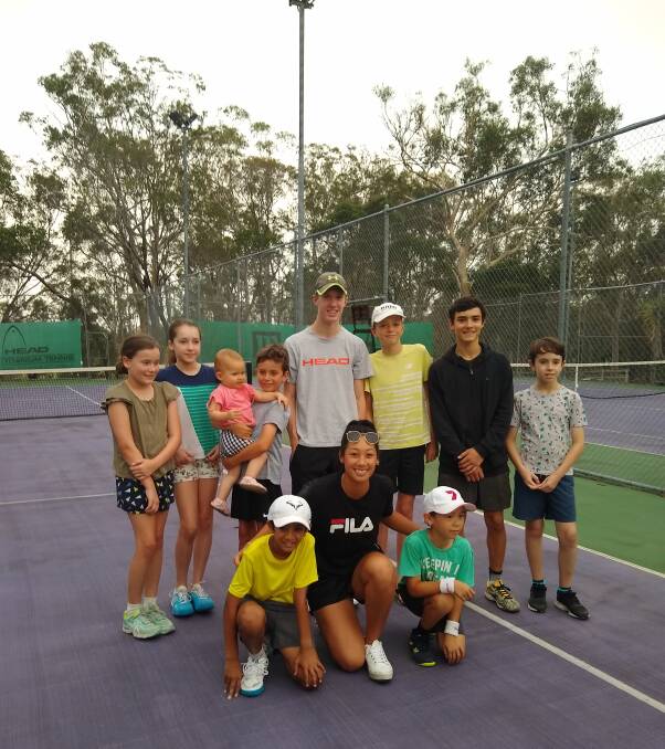 STAR-STRUCK: Young players got the chance to rub shoulders with Australian Open player Priscilla Hon at Sheldon Tennis Centre. 