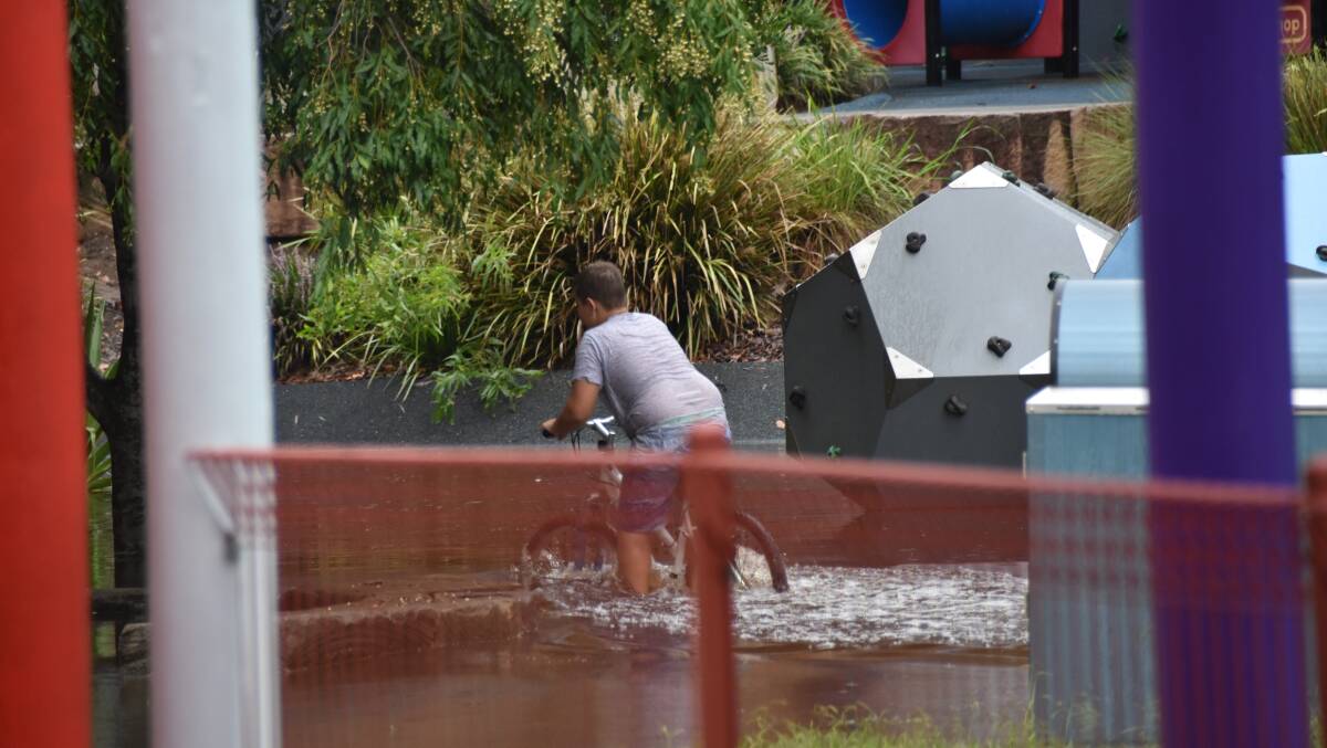 WET WEATHER: It was a fun afternoon for kids in the rain at Capalaba Regional Park.