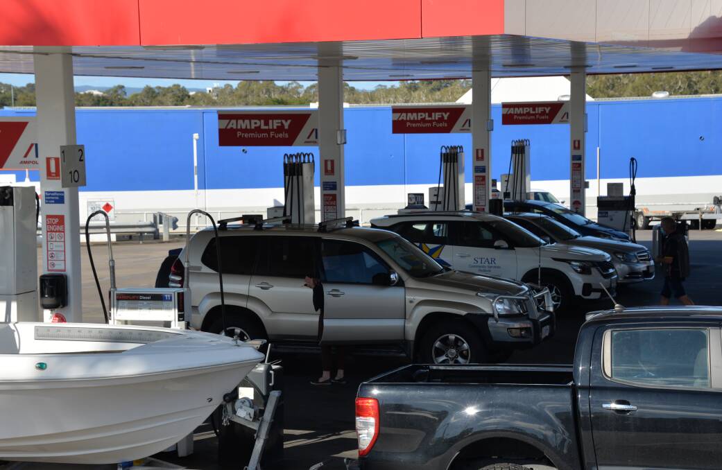 PACKED: Cleveland Ampol was well attended on Wednesday afternoon as motorists chose to fill up despite high unleaded prices. Photo: Jordan Crick