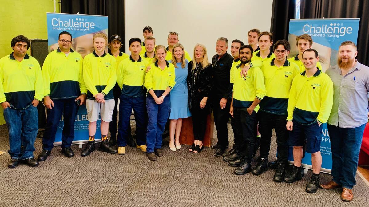 ALL HANDS ON DECK: Employment Minister Shannon Fentiman and MP Kim Richards with the Skilling Queenslanders for Work recruits who will help with the renovations. 