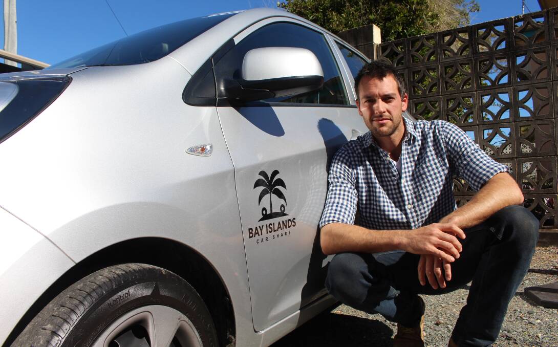 ISLAND VENTURE: Russell Island man Aaron Pipkorn has started a bay islands car share service and wants council to get on board by opening up permanent parking spaces for his fleet. Photo: Jordan Crick