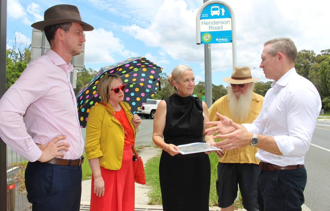 UPGRADE ON CARDS: Roads Minister Mark Bailey, Redlands MP Kim Richards and Springwood MP Mick de Brenni speak as upgrade planning is set to start on Mount Cotton Road. Photo: supplied