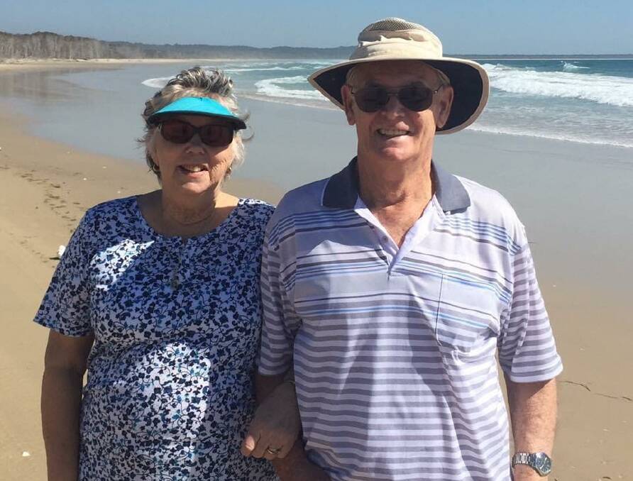 LOVE: Anne and John Ballard met in Mount Isa and have been together ever since. They will celebrate their 60th wedding anniversary on Thursday. Here they are on a recent trip to Stradbroke Island. 