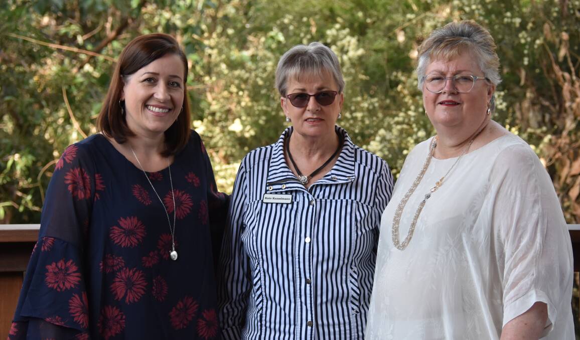 DEALING WITH DEATH: End of Life Planning founder Beth O'Brien with staff members Kate Kunzelmann and Lisa Potter at Myhorizon Capalaba for the program's launch. Photo: Jordan Crick. 