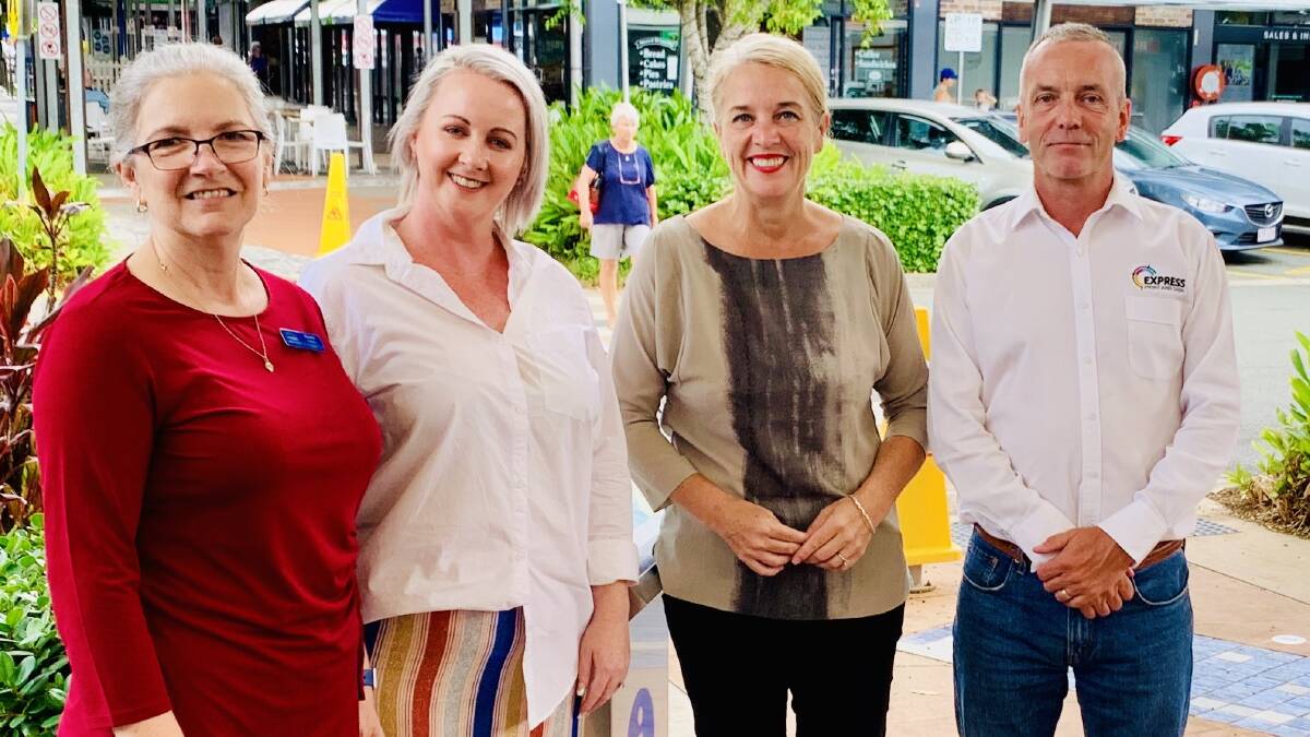 COMMITTEE: Naomi Cauley, Rebecca Young and Adrian Reavley from the Redlands Coast Chamber of Commerce with Redlands MP Kim Richards. 