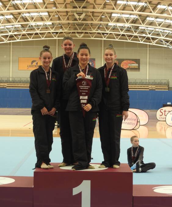 PODIUM FINISH: Aileen Chiang won two gold medals at the gymnastics state championships in December. 
