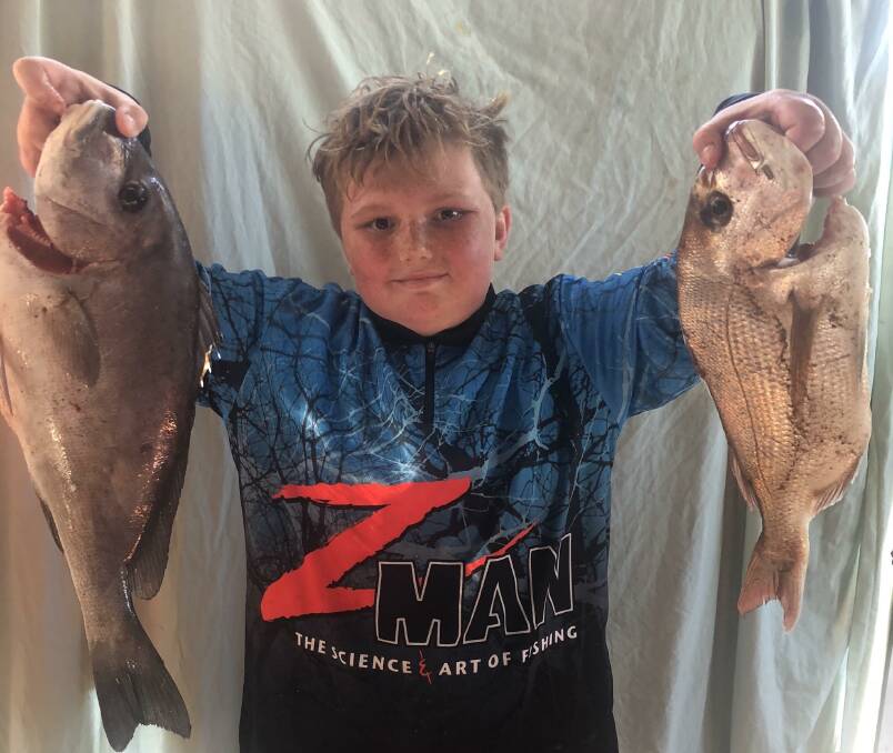 SNAPPER: Max with his winning catch. 