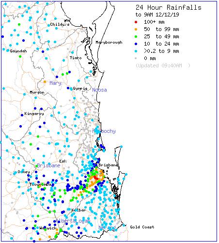 STORMS: 24 hour rainfall totals are looking good for parts of Brisbane where 112mm fell inside an hour. 