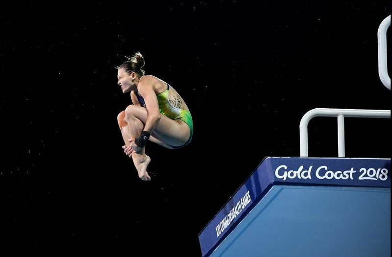 JUMP FOR JOY: Melissa Wu achieved a career-best performance at the Gold Coast Commonwealth Games in 2018, winning gold in the 10m platform. 