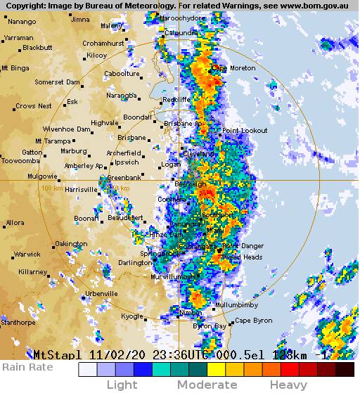 WET: There was plenty of rain on the radar at 9.30am this morning. Photo: BoM