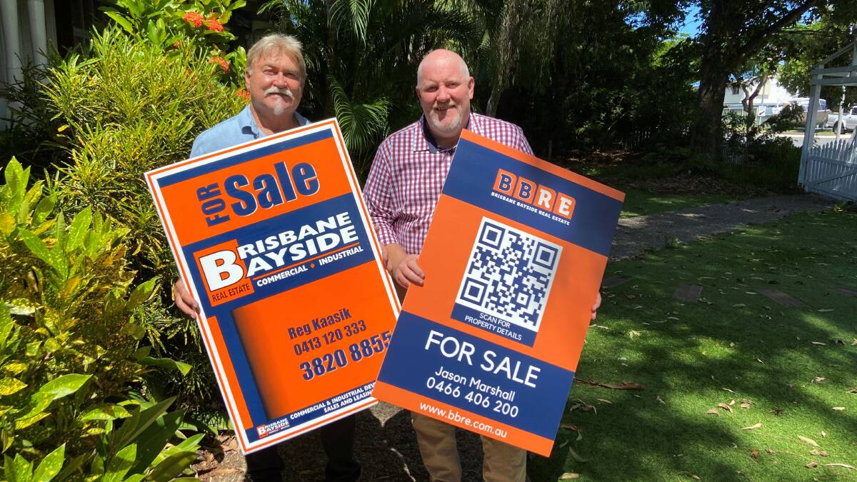 BACK IN BUSINESS: Reg Kaasik and Jason Marshall have reopened Brisbane Bayside Real Estate agency at Victoria Point.