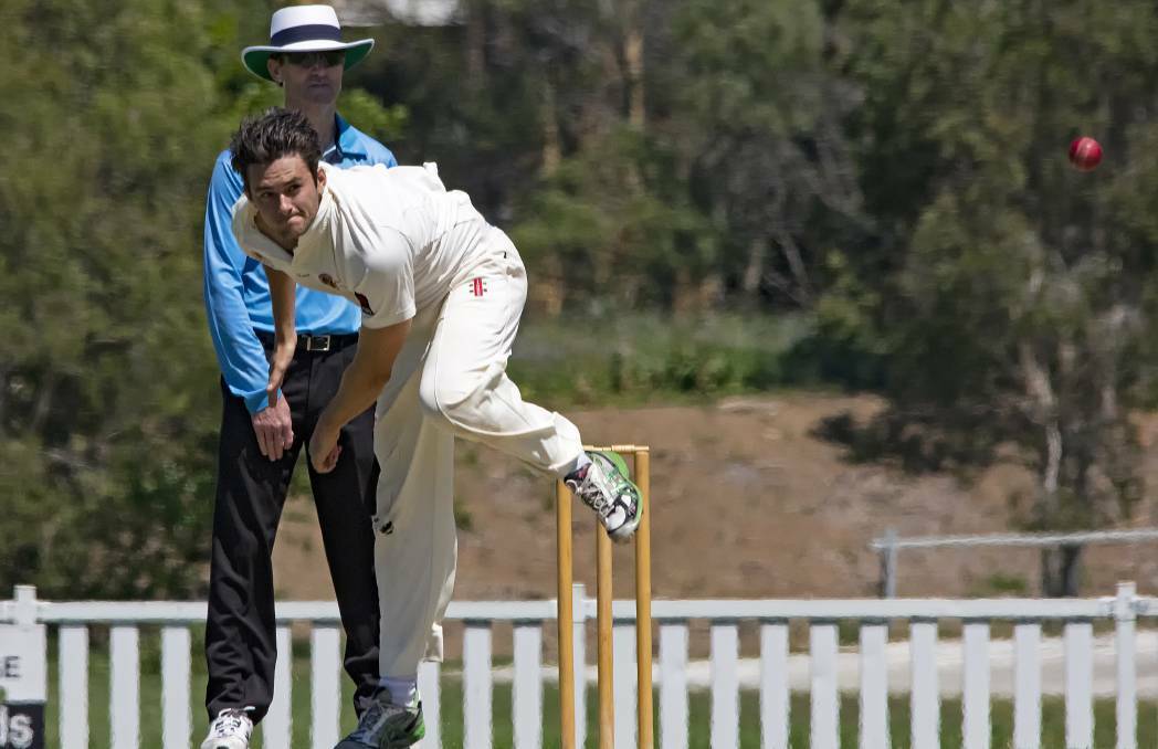 SPEED: Ben Long claimed 4/71 in second grade's clash with Wynnum-Manly on Peter Burge Oval. Photo: Doug O'Neill 