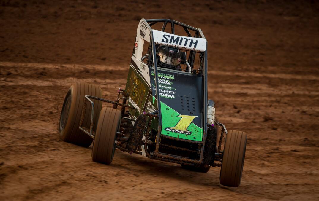 WHEELIE GOOD: Bodie Smith has been in fine form throughout the compact speedcar season, winning five races in a row. Photo: 44 Photography