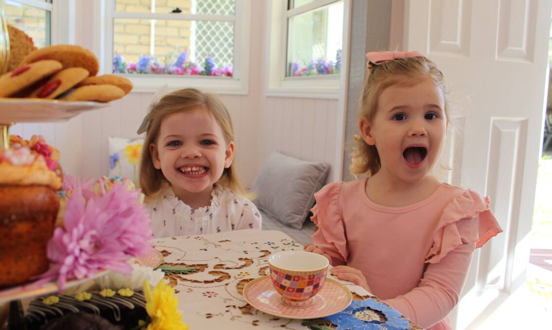 MASTERPIECE: There was plenty of excitement for three-year-old cousins Penny Brunner and Vienna Wenck in their new Capalaba mini mansion. Photo: Jordan Crick