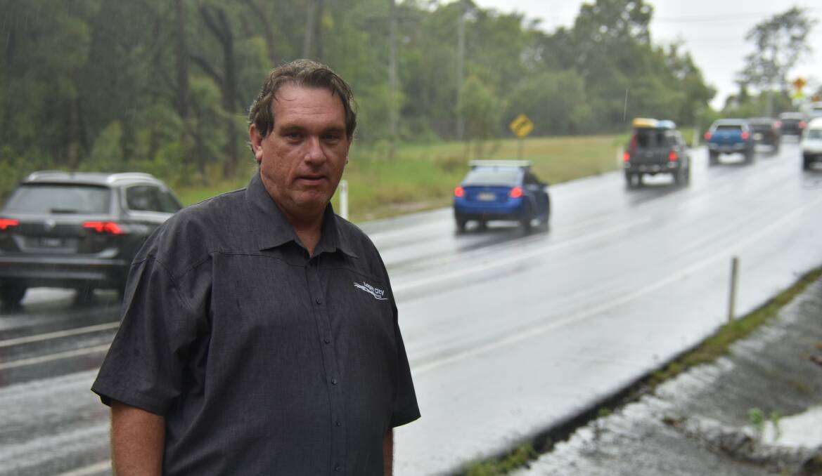 UNSAFE: Sheldon man Jason Healey is calling on the state government to put in four lanes on a stretch of Mount Cotton Road. Photo: Jordan Crick
