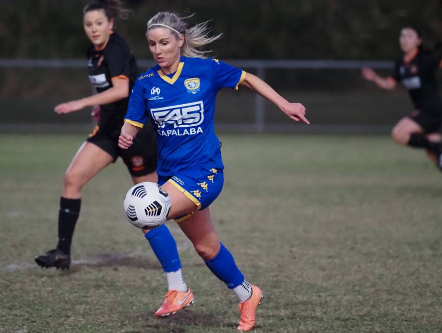 STAR MATERIAL: Former Matilda Amy Chapman scored for Capalaba FC on their way to a 1-1 draw with Eastern Suburbs. Photo: Alan Minifie/Capalaba FC
