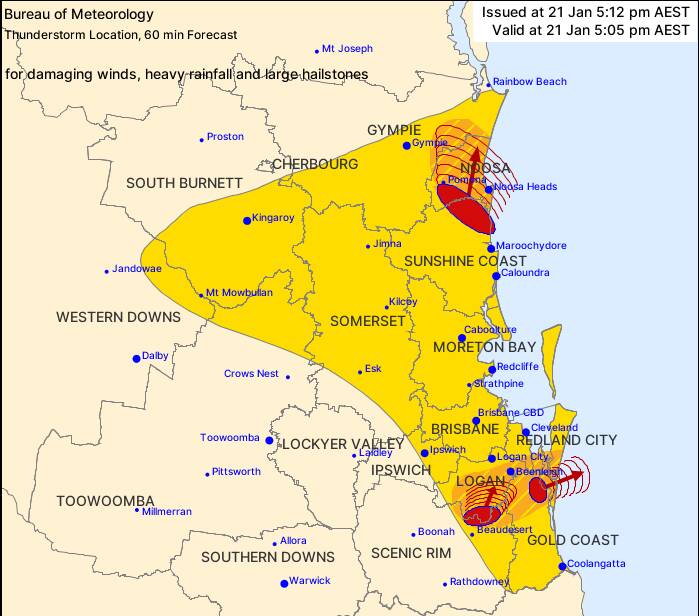 STORMS: An updated severe thunderstorm warning is in place. Photo: Bom