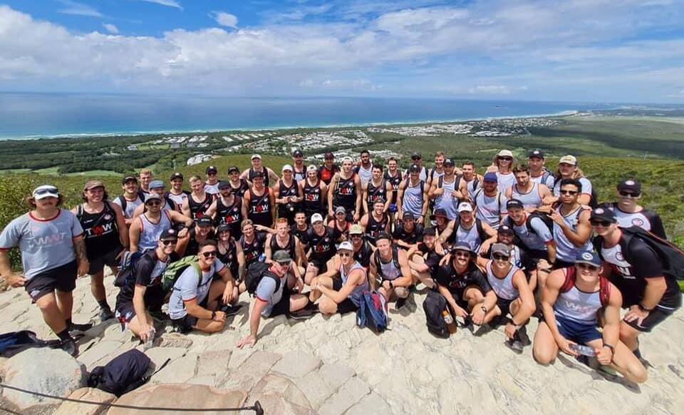 CAMP COOLUM: Redland-Victoria Point's 61-strong senior squad visited the Sunshine Coast for a two day pre-season camp. Photo: supplied