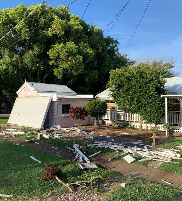 DAMAGED PROPERTY: A car hit the Little Pink Shop on Saturday morning. Photo: supplied