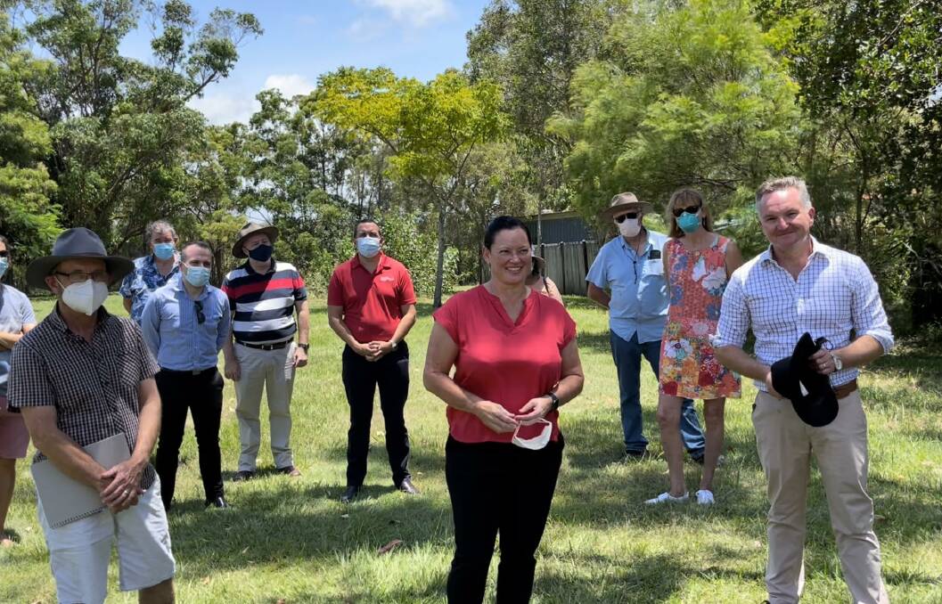 ENERGY PLAN: Bowman candidate Donisha Duff and Labor climate change and energy spokesman Chris Bowen visited Birkdale. Photo: supplied