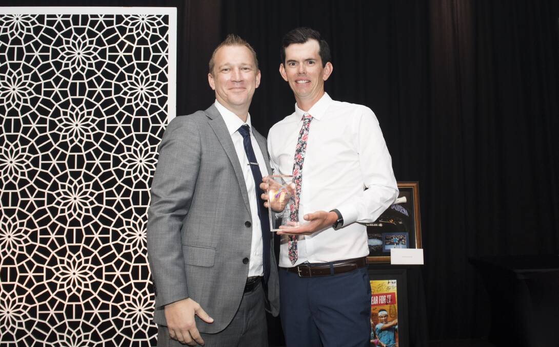 PROLIFIC: Tim Low, Redlands' coaching guru, at the Tennis Queensland Awards. 