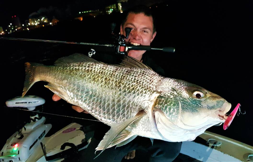 Oliver Rasmussen with a 63cm grunter caught from the Brisbane River on a IMA Koume lure.