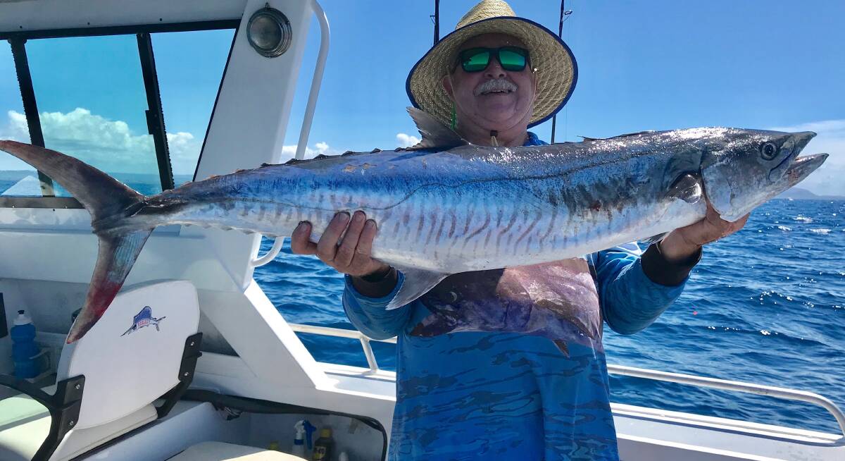 WHOPPER: Neil Stratford landed a 12kg Spanish mackerel off the Sunshine Coast. Offshore catches have included spotties, Spaniards and tuna.