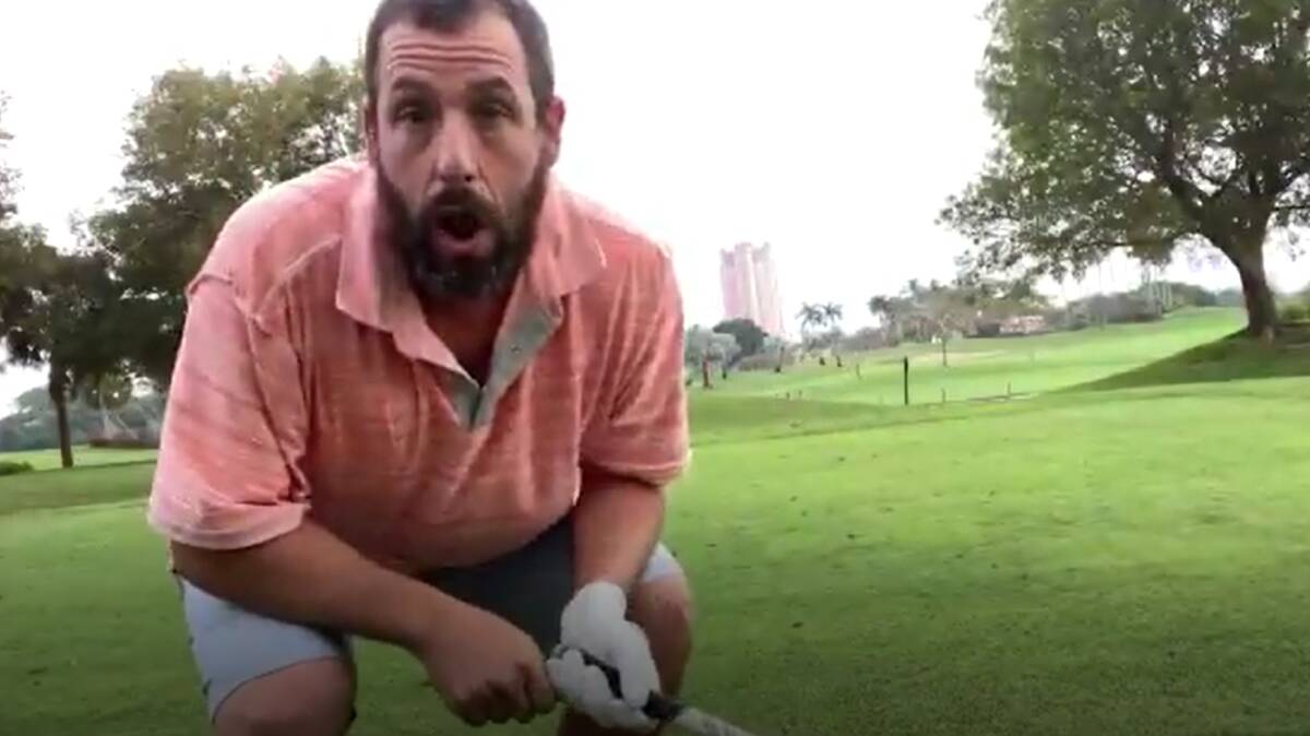 Adam Sandler on the golf course. Photo: Screen grab
