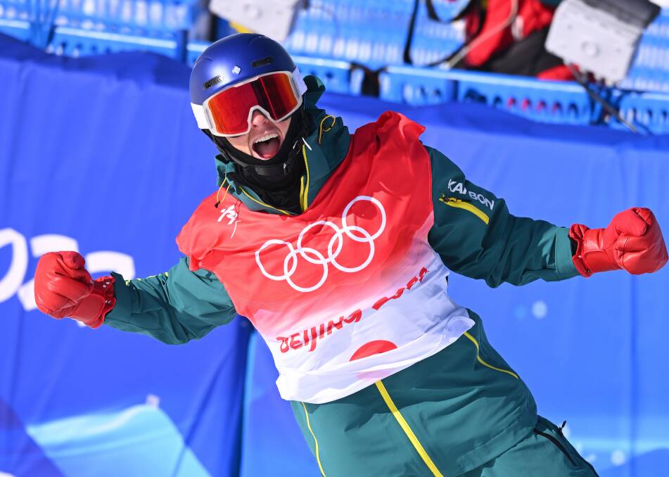 Scotty James of Australia reacts following his second run during the Mens Snowboard Halfpipe Final. Photo: AAP Image/Dan Himbrechts