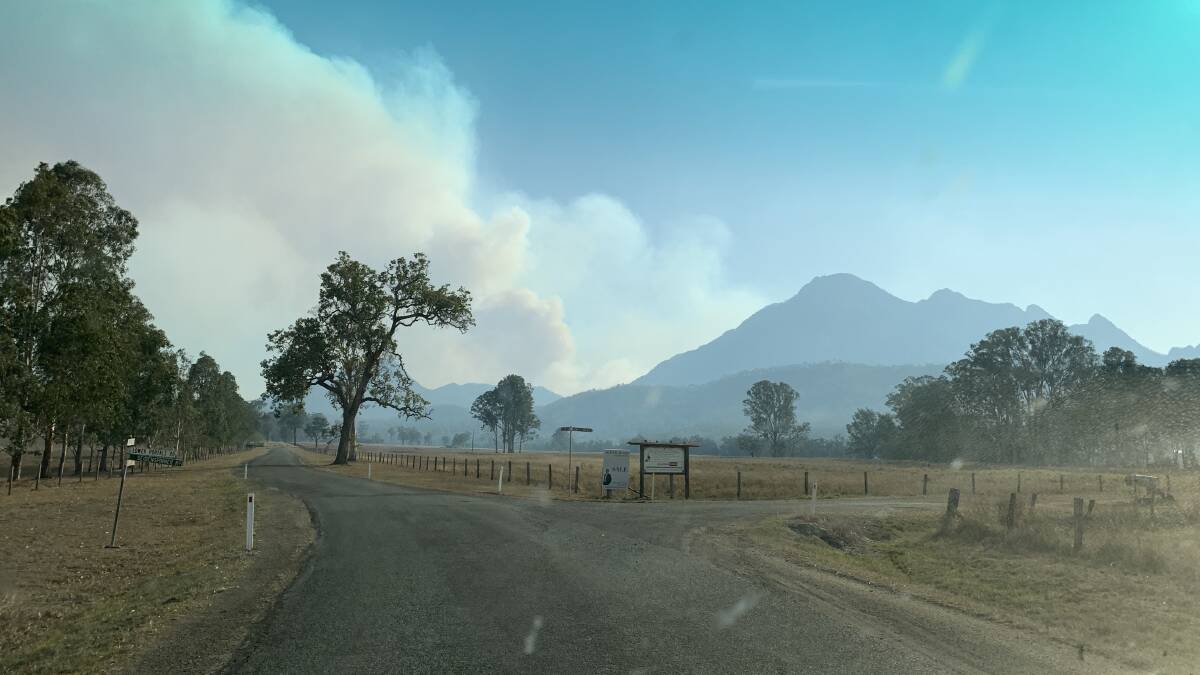 DANGER: The advancing fire as seen from Mount Barney. Photo: Innes Larkin