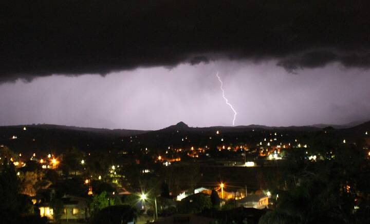 BOONAH: View of last night's storm from Boonah, looking towards Beaudesert. Photo:  Daniel and Elizabeth Kelly.