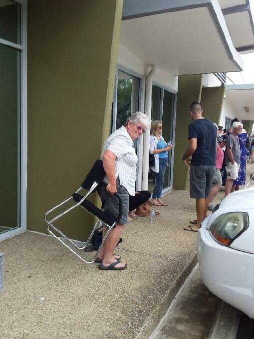 Janet Brown was able to sit, thanks to Centrelink management and a good Samaritan. Photo: Danielle Antcliff