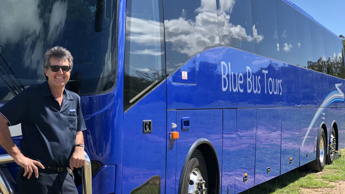 ADVENTURE-BOUND LOCALS: Blue Bus Tours latest vehicle has USB sockets to keep your devices charged, climate control air-conditioning, on board toilet, refrigerator and hot water system. 