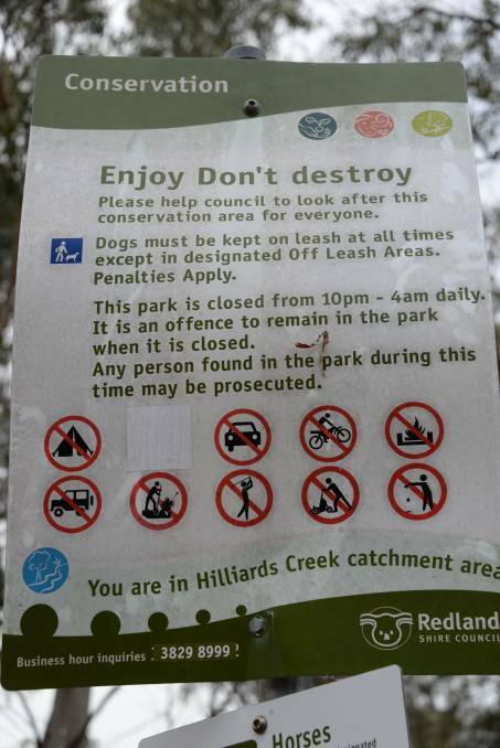 NO BIKERS: Signage at Alexandra Hills warning off bike riders is regularly ignored.