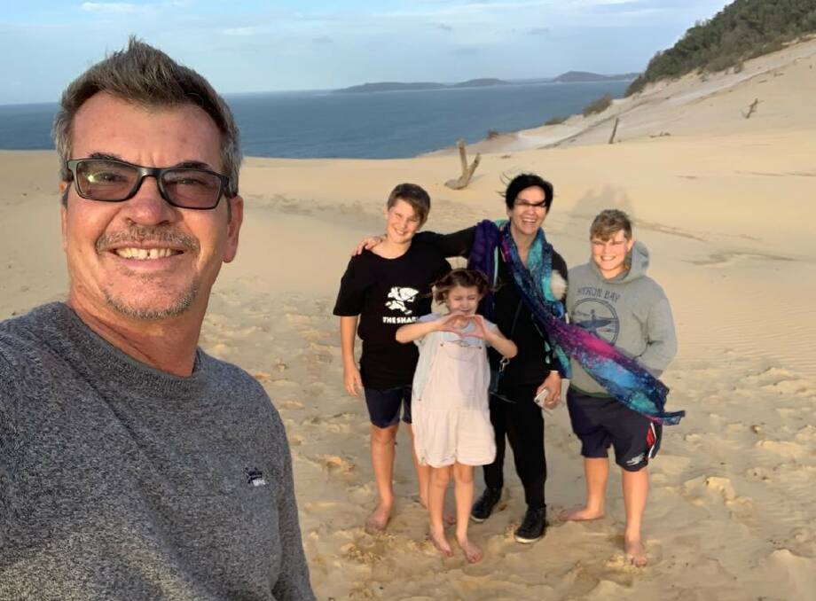 BORDER PATROL: Ian Mansvelt, his wife Katharina and children Mea, Ethan and Liam were forced to cancel their first trip back to South Africa since moving to Australia.