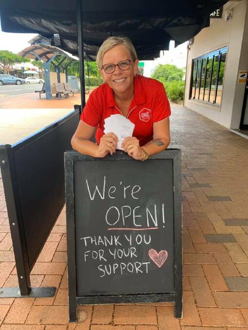 GOOD NEWS: Colleen Welsh owner of One Stop Cafe thanks an anonymous donor for buying one hundred $5 vouchers at the cafe to pay it forward.