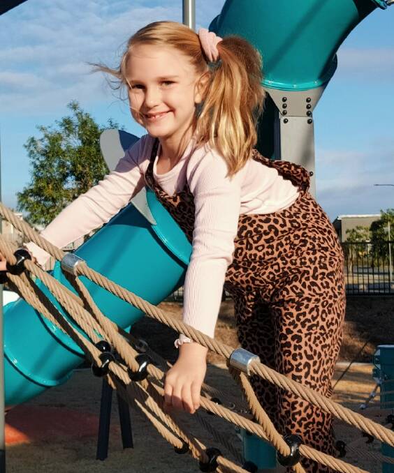 KIDDIES PLAY: Taylor Bishop enjoys climbing at the Thornlands Community Park.