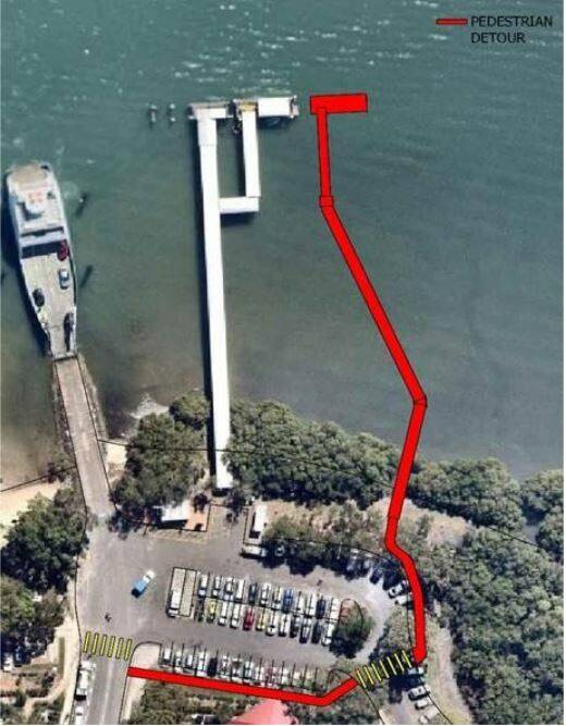 SITE ACCESS: Changes to Russell Island ferry terminal access zone during construction.
