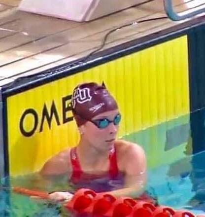RECORD: Paige Leonhardt at the Vorgee Brisbane Short Course Champs in Chandler last weekend.