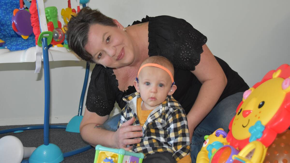 STRONG: Alexandra Hills mum Christie Thompson with baby Bodie.