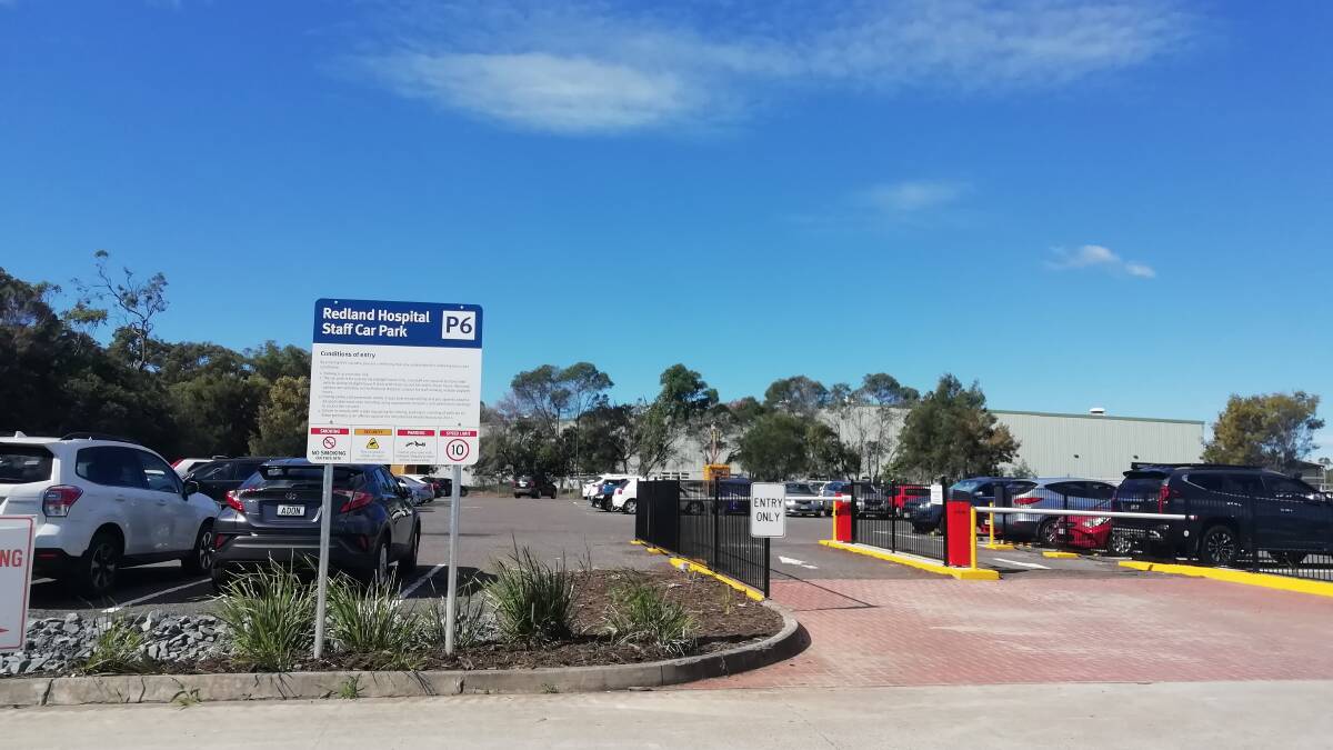 GATED: The temporary car park for Redland Hospital staff.