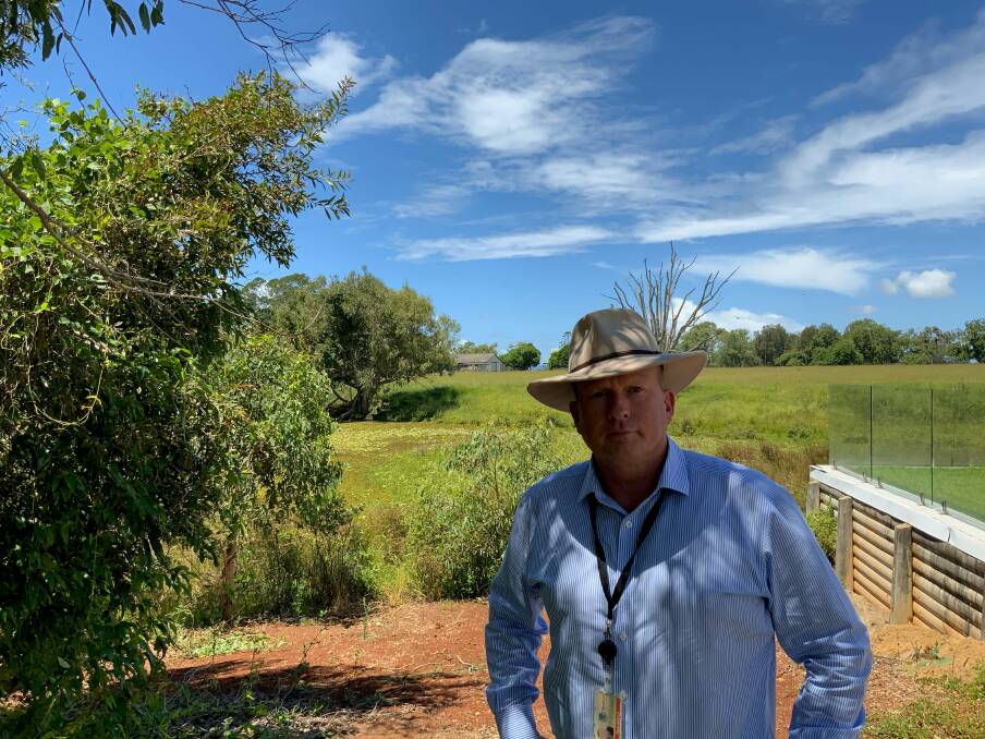 PUSH BACK: Cr Paul Gollè at the proposed site of a 52-lot estate in Thornlands.