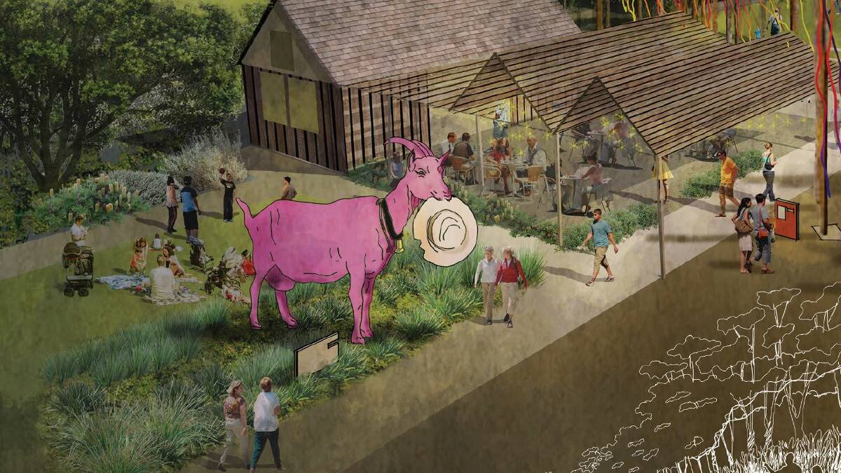 The pink goat idea designed by Andrew Tomlins and Stephen Pate from Cusp urban design studio.