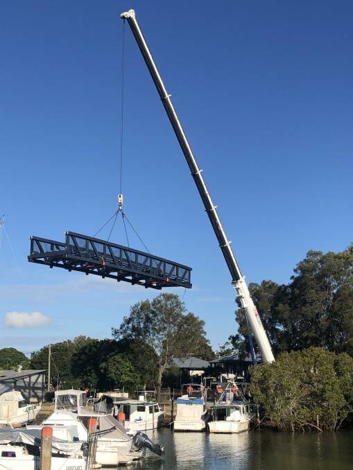 The first stage of the Weinam Creek Priority Development Area is nearing completion, with the connecting footbridge between the north and south side of the marina lowered into place recently.