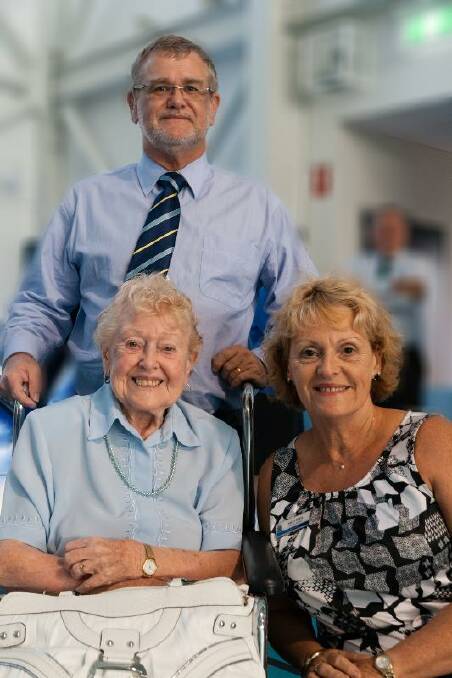 TRIBUTE: Redlands College pioneer Ann Todd (front left) with her son and founding headmaster Allan Todd and daughter Sally Reed.