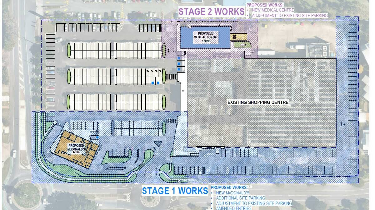 PLAN: Parking and site layout for the proposed McDonalds restaurant at Birkdale Fair Shopping Centre.