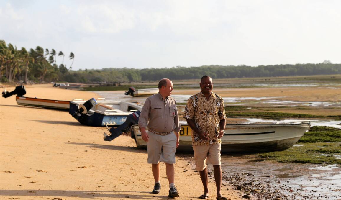 ISLAND LIFE: Prince Albert II and Alick Tipoti discuss climate change in the docco Albert and Alick to be screened at the Wynnum Majestic Cinema. Photo: Monaco Expeditions: Ariel Fuchs